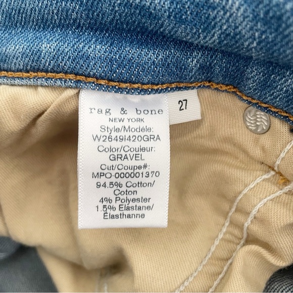 RAG & BONE Nina High Rise Ankle Flare Gravel Light Blue Jeans 27 - Picture 7 of 7